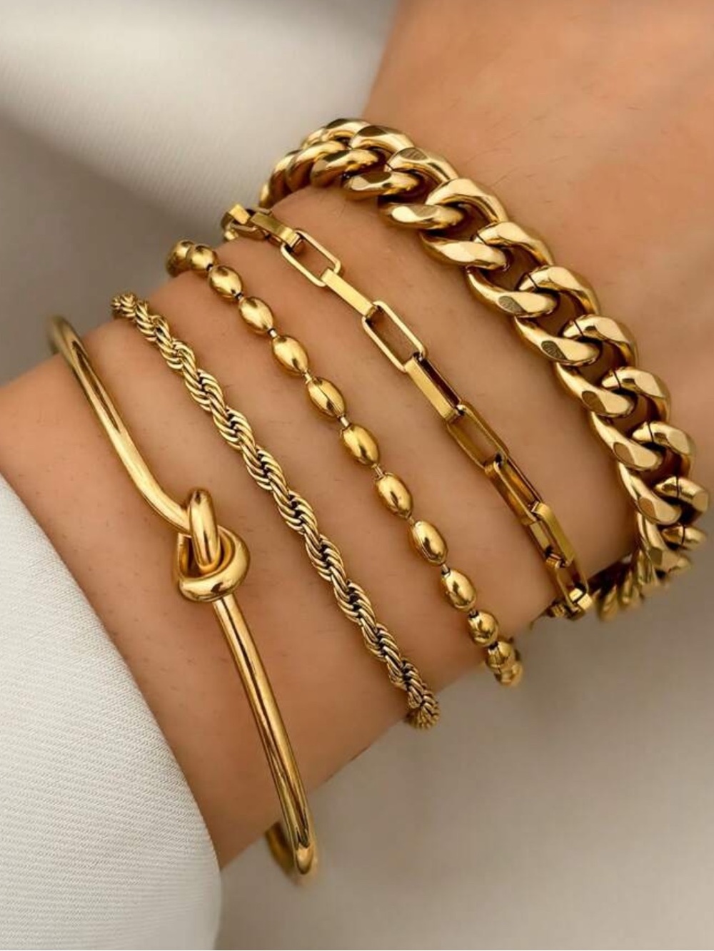 Gold Multi-Chain Bracelet Set